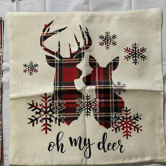 COPY - 4pcs Christmas Throw Pillows, inserts NOT included-
17.7x17.7 Inch B6 - Picture 5 of 7